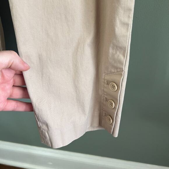 Talbots Women's Beige Perfect Crop Pants with Button Hem Detailing, Size 12 - Picture 6 of 9